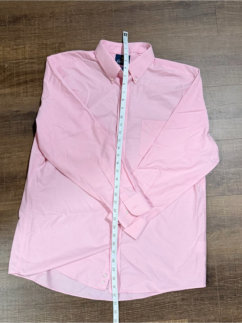Stafford Mens Dress Shirt Sz L Light Pink Coolmax Button Down Oxford Casual Work
